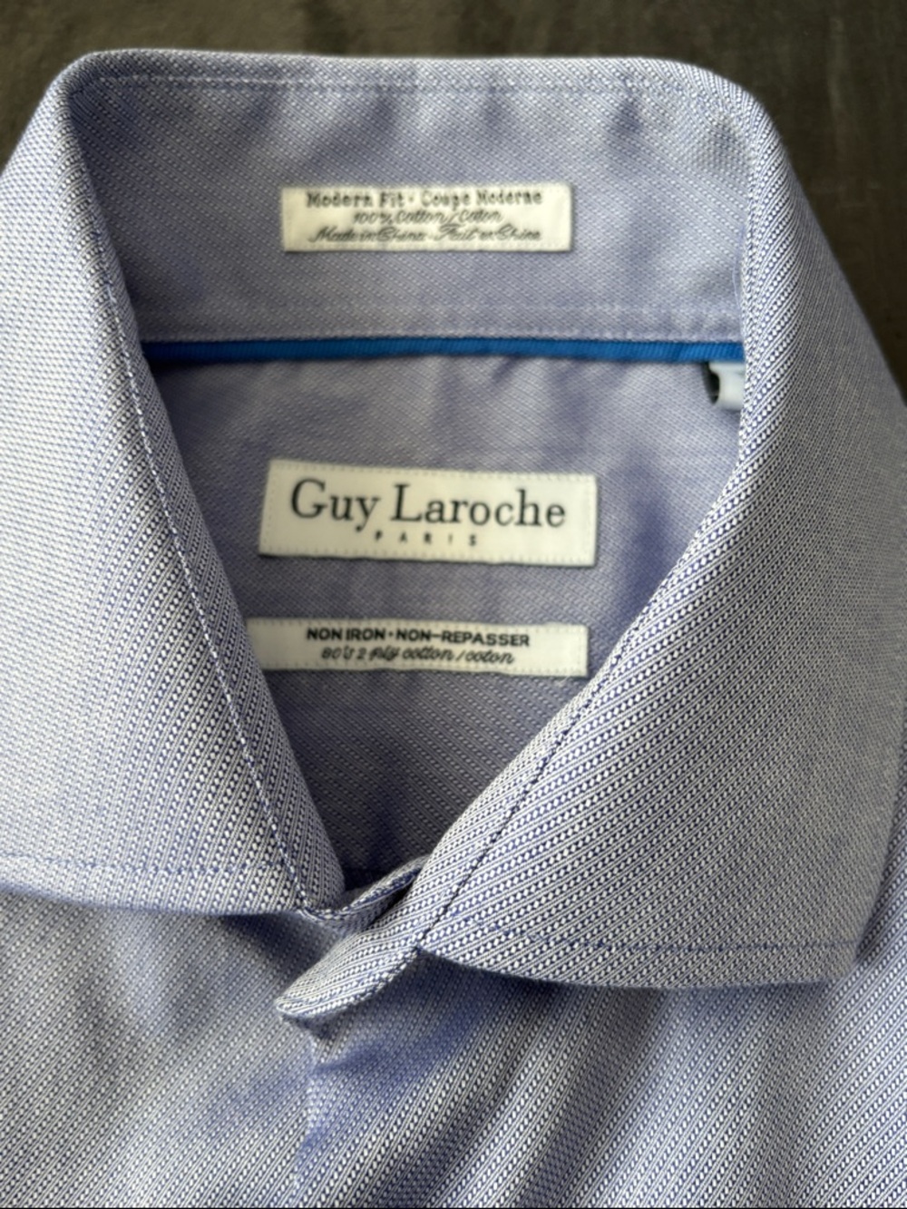 GUY LAROCHE Modern Fit Non Iron Long Sleeved Cotton Shirt